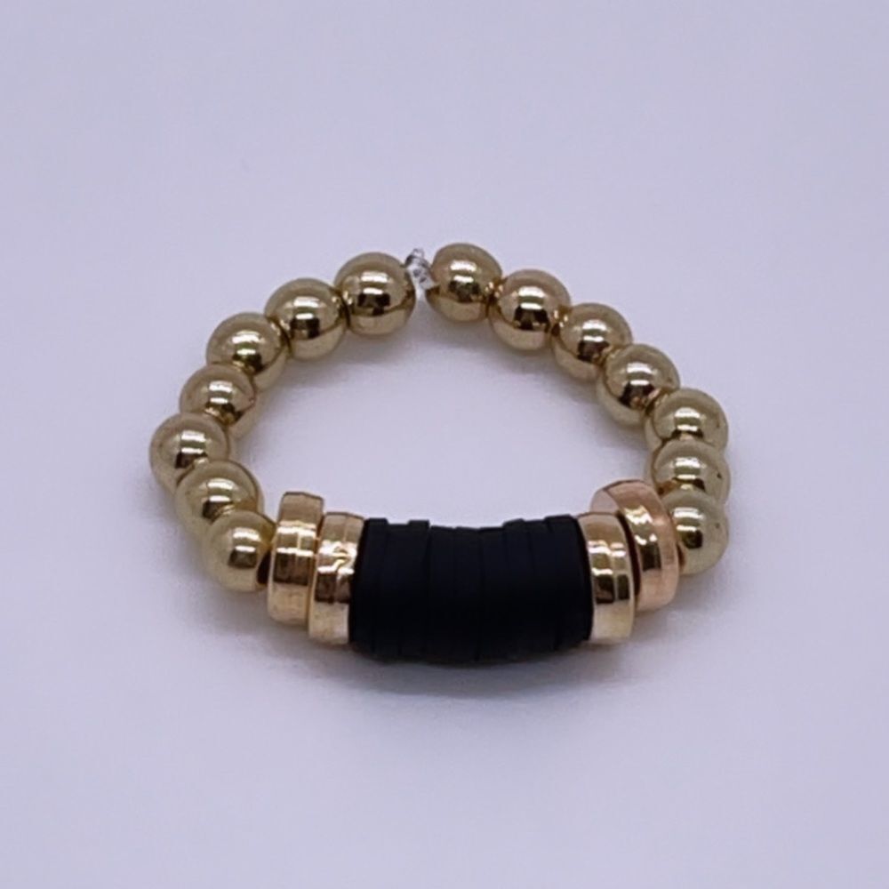 NWT Wool + Pepper Co. Black & Gold Stackable Ring